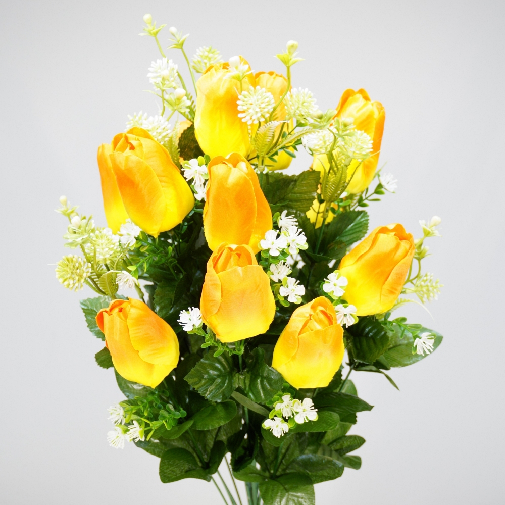 Mazzo rotondo di tulipani in colore arancio