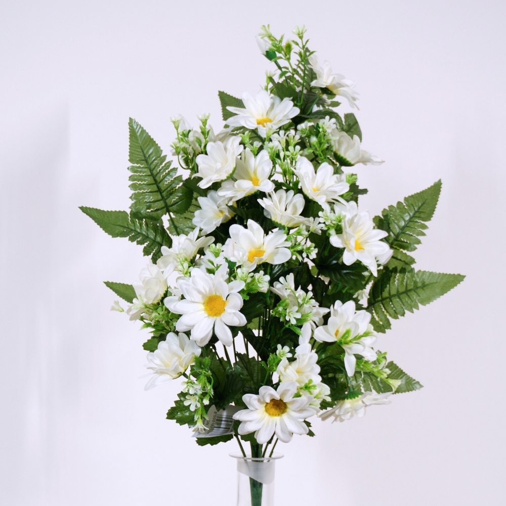 Mazzo frontale di margherite bianche