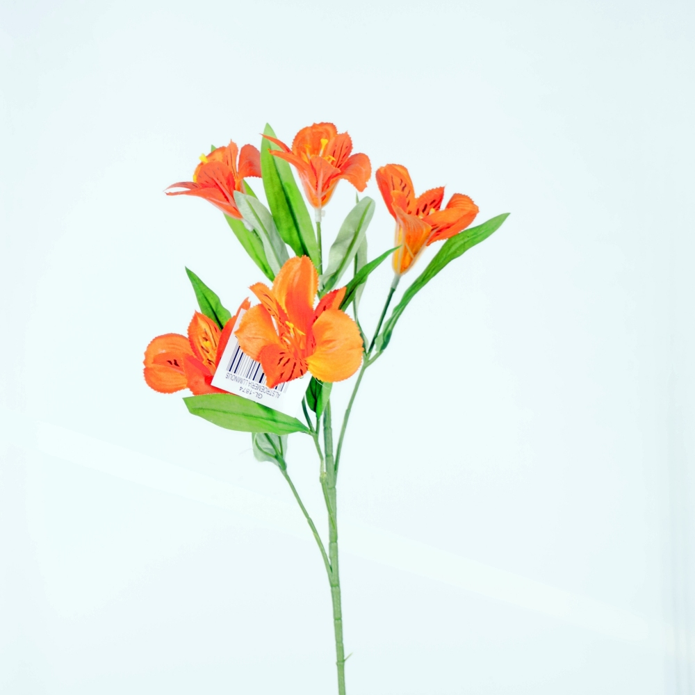 Fiore artificiale Alstroemeria colore Arancio