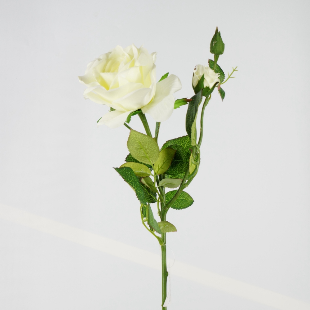 Ramo Fiore Artificiale Rosa Cubana Bianco
