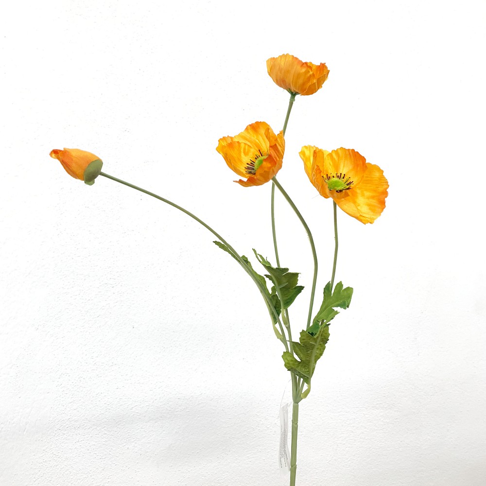 Fiore artificiale Ramo Poppy x 4 Arancio