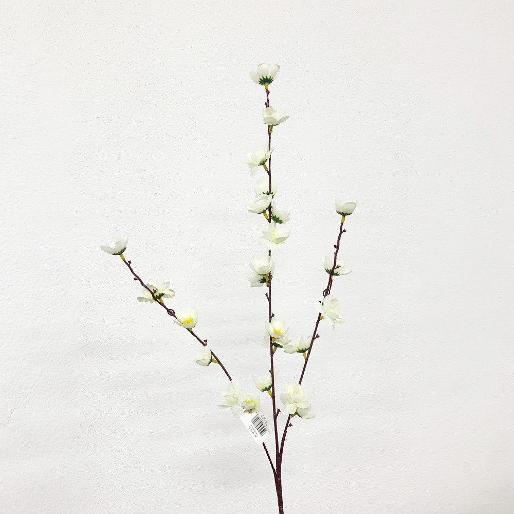 Ramo Fiore Artificiale Fior di Pesco Bianco