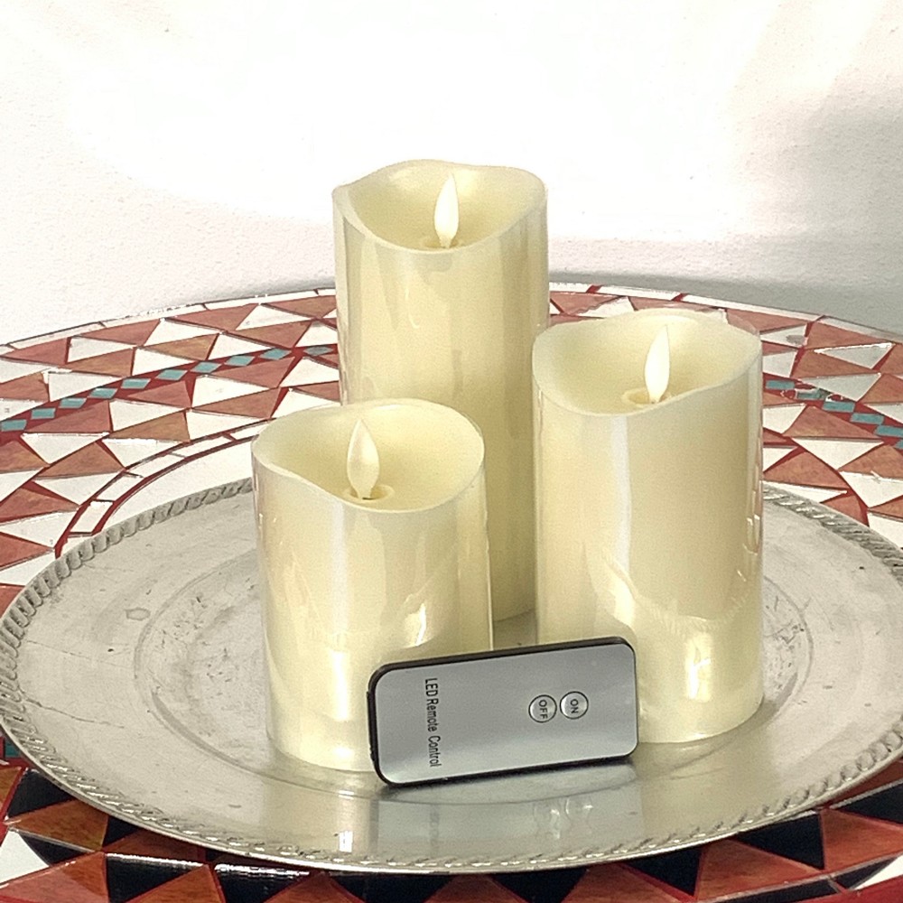 Candele a Led con fiamma fredda a movimento contnuo, color avorio