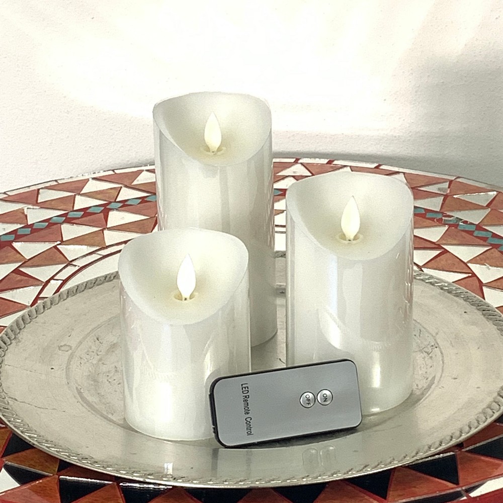 Candele a Led con fiamma fredda a movimento contnuo, color bianco