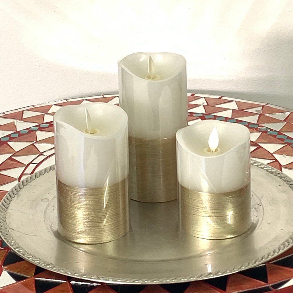 Candele a Led con fiamma fredda a movimento contnuo, color argento